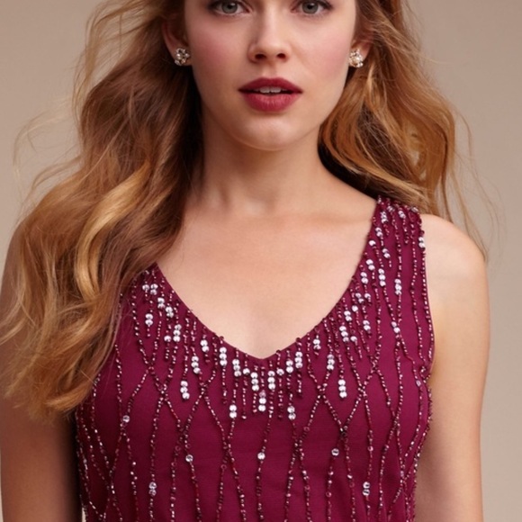 BHLDN Brooklyn Maxi Dress in Black Cherry *WITH BELT* - Picture 2 of 10